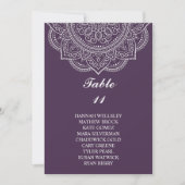 Elegantes Eggplant Paisley Seating Chart Einladung (Vorderseite)