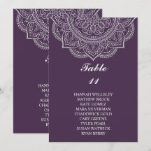 Elegantes Eggplant Paisley Seating Chart