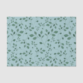 Elegantes Eggshell Blue Watercolor Foliage Muster Seidenpapier