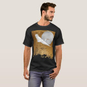 Elegantes Egret, Silbermond und goldene Felder T-Shirt (Vorne ganz)