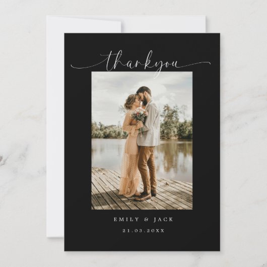 Elegantes Ehepaar Minimalistische einfache Script- Einladung (Vorderseite)