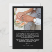 Elegantes Ehepaar Minimalistische einfache Script- Einladung (Rückseite)