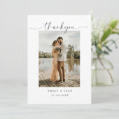 Elegantes Ehepaar Minimalistische einfache Script- Einladung (Stehend Vorderseite)