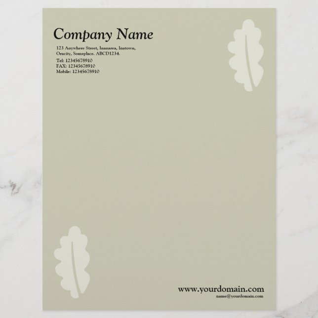 Elegantes Eichenholz - Warmes Beige Briefkopf (Vorderseite)