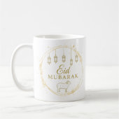 Elegantes Eid Mubarak Gold Lantern & Sheep Design Kaffeetasse (Links)