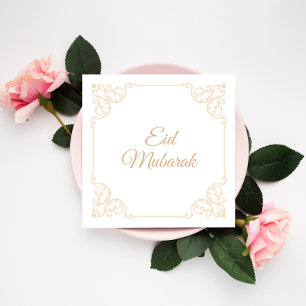 Elegantes Eid Mubarak Gold Vintage Feier Freude Feiertagskarte