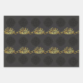 Elegantes Eid Wrapping Paper Mandala Black & Gold Geschenkpapier Set (Vorderseite 2)