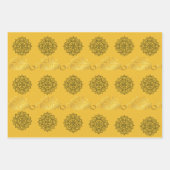 Elegantes Eid Wrapping Paper_Mandala_Gold_Black Geschenkpapier Set (Vorderseite)