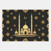 Elegantes Eid Wrapping Paper - Schwarz und Gold Geschenkpapier Set (Vorderseite 2)
