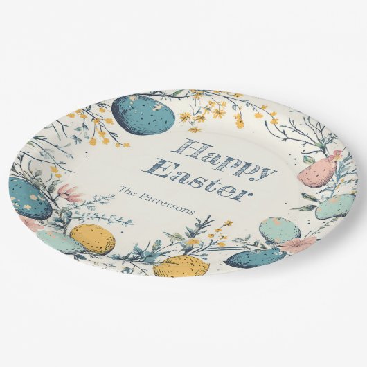 Elegantes Eiergebirgserlebnis Pappteller (Schrägansicht)