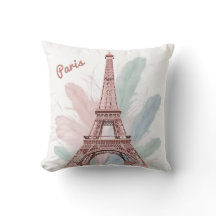 Elegantes Eiffelturm-Kissen mit Pastel Feat