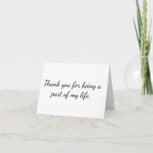Elegantes "Ein Teil meines Lebens" Minimalistische Dankeskarte