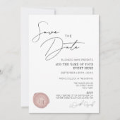 Elegantes Einfach Rosa Wachsfigurenkabinett Briefm Einladung (Vorderseite)