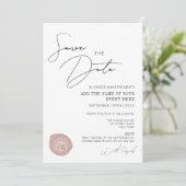 Elegantes Einfach Rosa Wachsfigurenkabinett Briefm Einladung (Stehend Vorderseite)