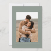 Elegantes Einfach-Sage Grünes neutrales Foto Hochz Save The Date (Rückseite)