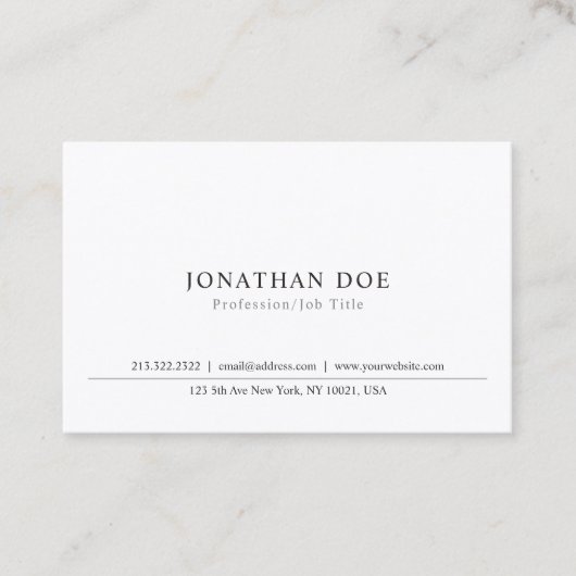 Elegantes einfacher Entwurfs-berufliches Visitenkarte (Vorderseite)