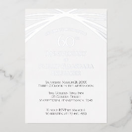 Elegantes einfaches 60-jähriges Party zum Hochzeit Folieneinladung