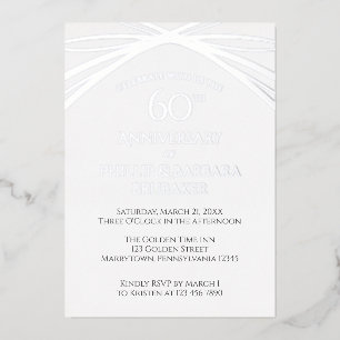 Elegantes einfaches 60-jähriges Party zum Hochzeit Folieneinladung