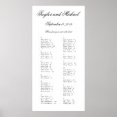 Elegantes, einfaches Alphabetisches Sitzdiagramm N Poster (Vorne)