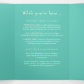 Elegantes einfaches Aquatic Awe mit Monogram Weddi Dreifach-gefaltete Programmkarte (Innenseite Mitte)