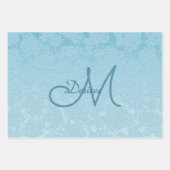 Elegantes einfaches Baby Blue Monogram Design Geschenkpapier Set (Vorderseite 2)