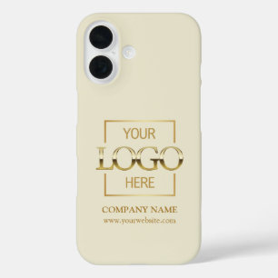 Elegantes Einfaches Beiges Firmenlogo Apple iPhone 16 Hülle