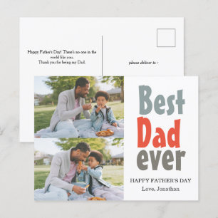 Elegantes einfaches Best Vater Ever Fathers Day Fo Feiertagspostkarte