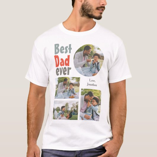 Elegantes einfaches Best Vater Ever Fathers Day Fo T-Shirt (Vorderseite)