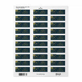 Elegantes einfaches Blue-Gold-Snowflakes-Label (Vorne)