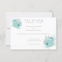 ELEGANTES EINFACHES BLUMEN AQUA GLITZER RSVP