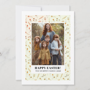 Elegantes einfaches buntes florales Oster-Familien Feiertagskarte
