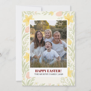 Elegantes einfaches buntes florales Oster-Familien Feiertagskarte