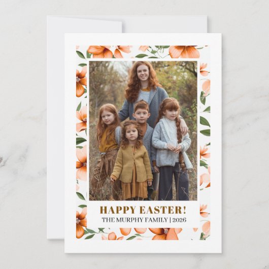 Elegantes einfaches buntes florales Oster-Familien Feiertagskarte (Vorderseite)