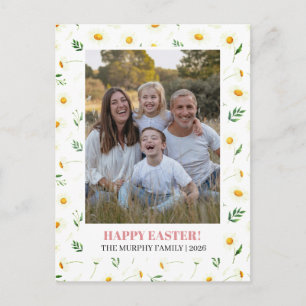Elegantes einfaches buntes florales Oster-Familien Feiertagspostkarte