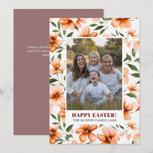 Elegantes einfaches buntes florales Ostern Familie Feiertagskarte