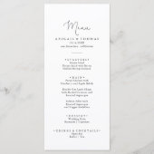 Elegantes einfaches Calligrafy Dinner Menü Menükarte (Vorderseite)