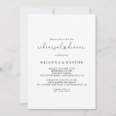 Elegantes einfaches Calligrafy Probe Dinner Einladung (Vorderseite)