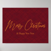 Elegantes, einfaches, cooles Design froher Weihnac Poster (Vorne)