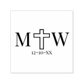 Elegantes einfaches Cross Couple 2 Init Monogramm Permastempel (Design)