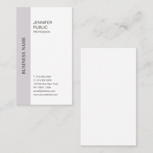 Elegantes einfaches Design Lila White Trendy Schli Visitenkarte (Vorne/Hinten)