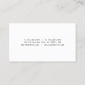 Elegantes, einfaches Design Moderne Minimalistisch Visitenkarte (Rückseite)