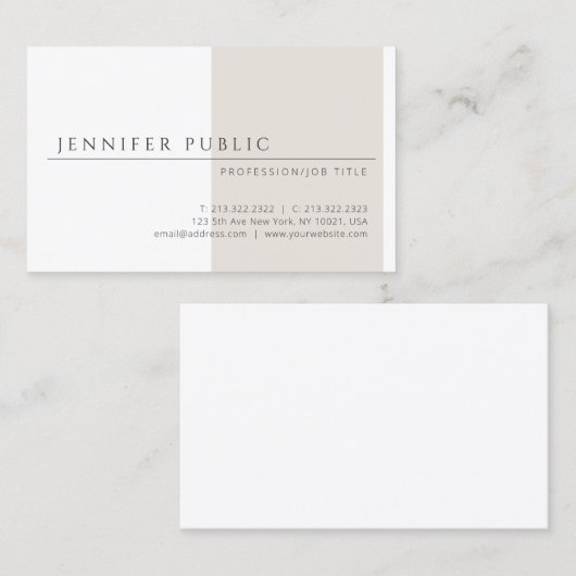 Elegantes einfaches Design Modernes Minimalistisch Visitenkarte (Vorne/Hinten)