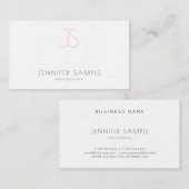 Elegantes einfaches Design rosa Monogramm Moderner Visitenkarte (Vorne/Hinten)