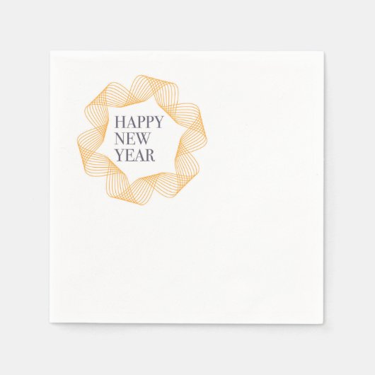 Elegantes, einfaches Design von "Happy New Year" Serviette (Vorderseite)