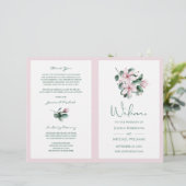 Elegantes einfaches Eukalyptus-Hochzeitsprogramm (Stehend Vorderseite)