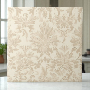 Elegantes einfaches florales Damast-Weichbeige Fliese