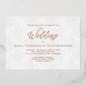 Elegantes, einfaches Foliage-Kalligrafie-Skript Folieneinladung (Vorderseite)