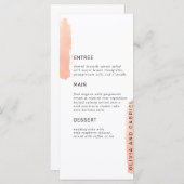 Elegantes einfaches formelles minimalistisches Hoc Menükarte (Vorne/Hinten)