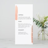 Elegantes einfaches formelles minimalistisches Hoc Menükarte (Stehend Vorderseite)