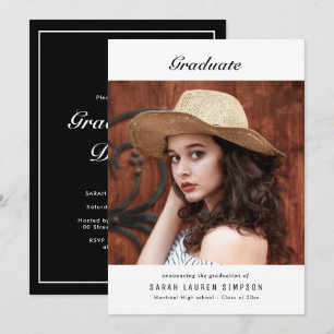 Elegantes, einfaches Foto Abschluss Einladung
